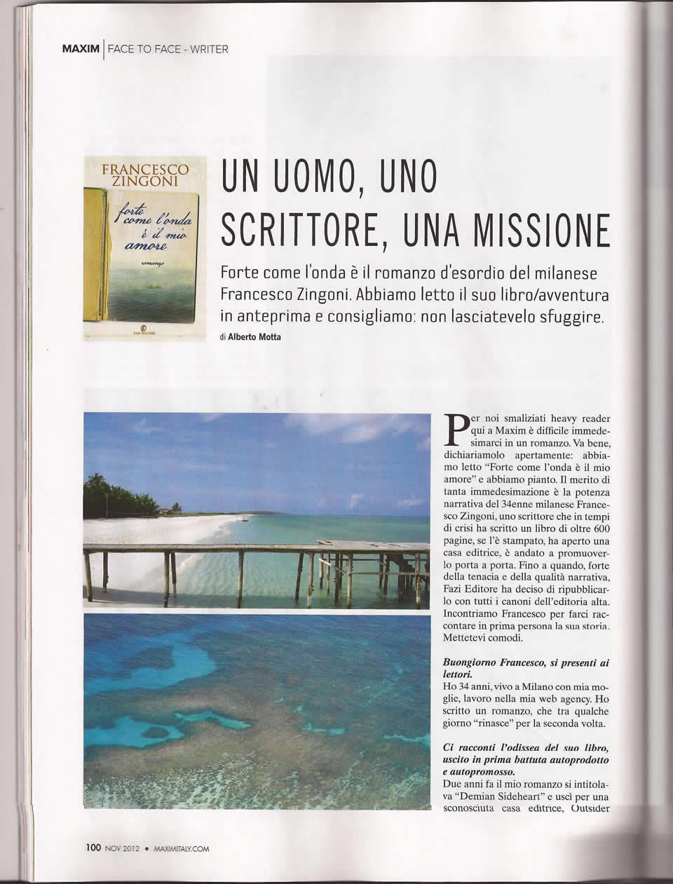 Forte come l'onda  il mio amore su Maxim